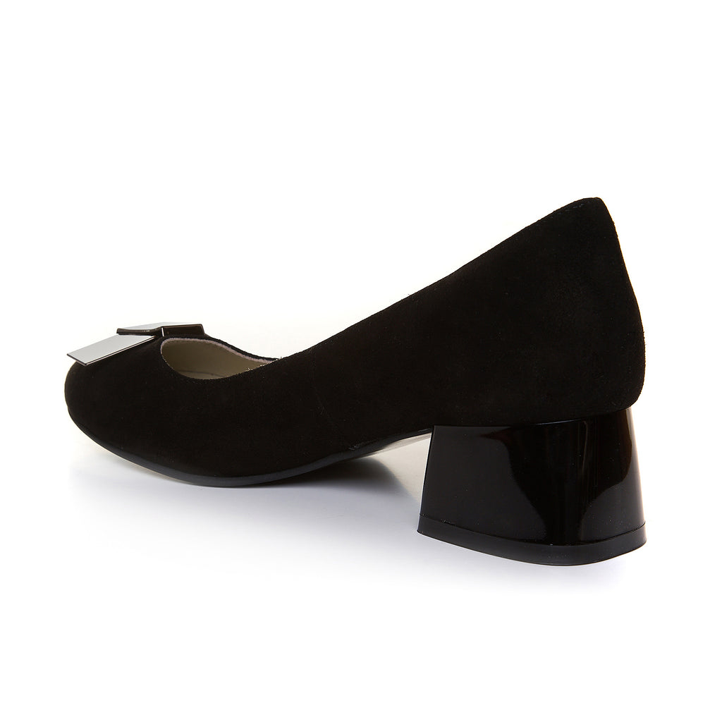 Pantof Piele Negru Toc Mic Accesriu Tip Funda T59 - orice culoare