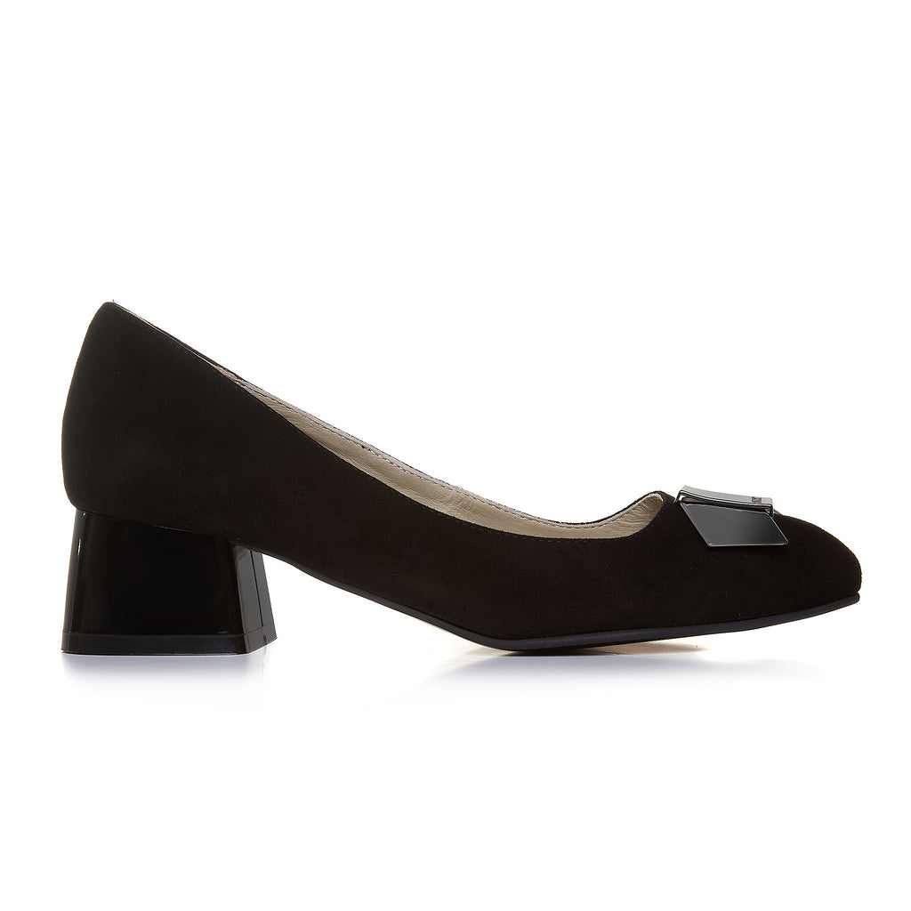 Pantof Piele Negru Toc Mic Accesriu Tip Funda T59 - orice culoare
