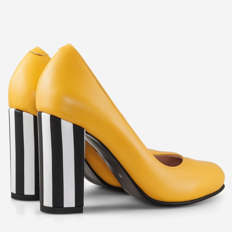 Pantofi Dama Piele Galben Stripes Fabiola D12 - orice culoare