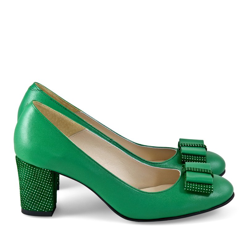 Pantofi Piele Verde Office Fundita D20 - orice culoare