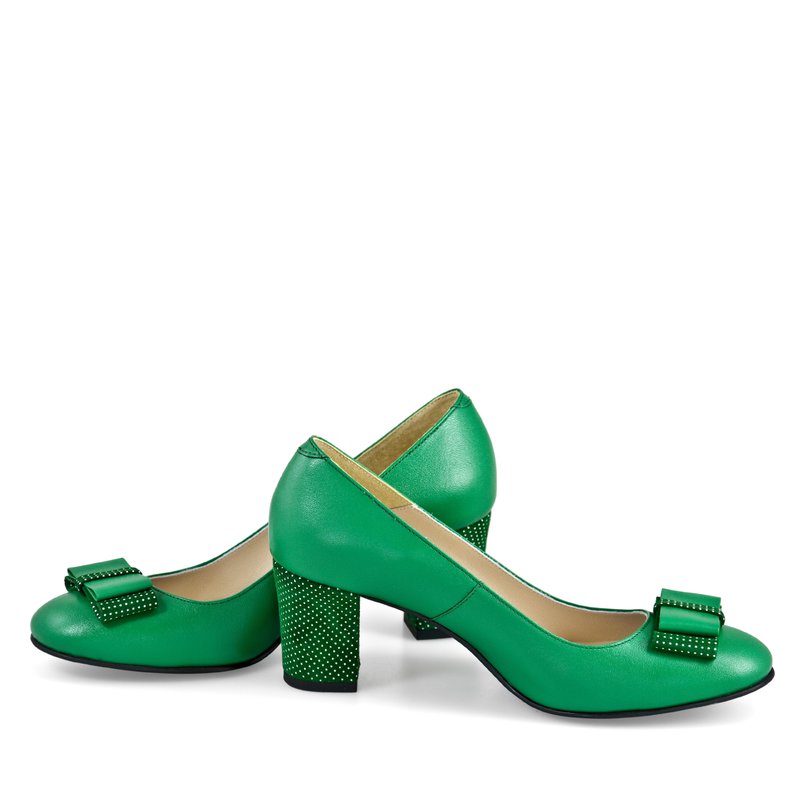 Pantofi Piele Verde Office Fundita D20 - orice culoare