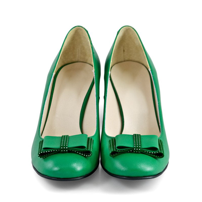 Pantofi Piele Verde Office Fundita D20 - orice culoare