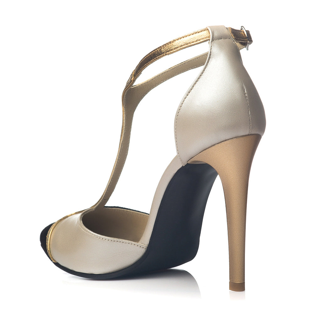 Pantofi Dama Piele Stiletto Gold C21 - orice culoare