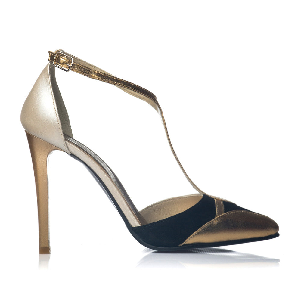 Pantofi Dama Piele Stiletto Gold C21 - orice culoare