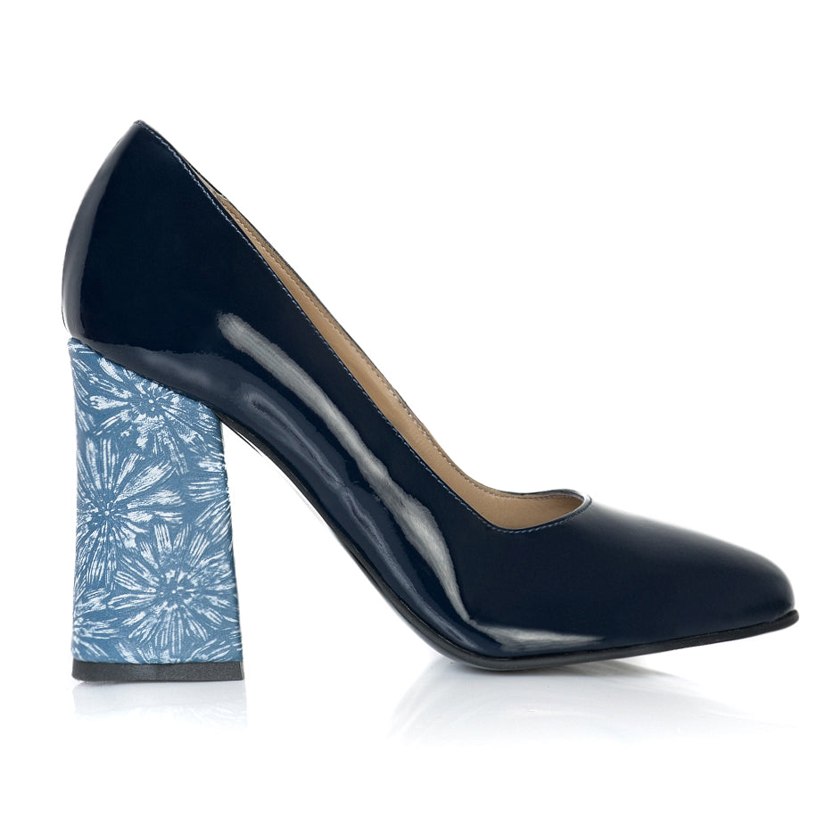 Pantofi Piele Naturala Toc Evazat Chic T1 - orice culoare