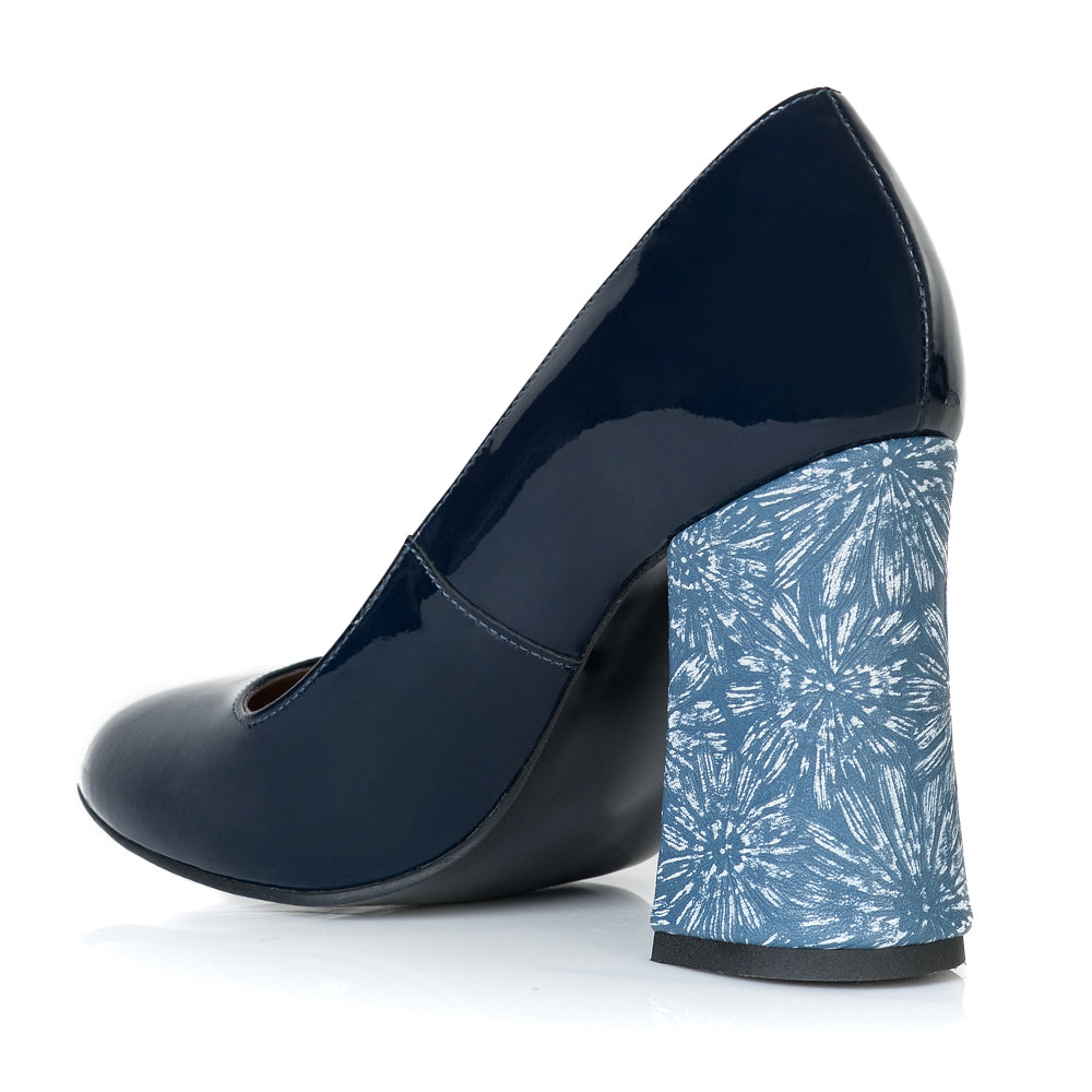 Pantofi Piele Naturala Toc Evazat Chic T1 - orice culoare