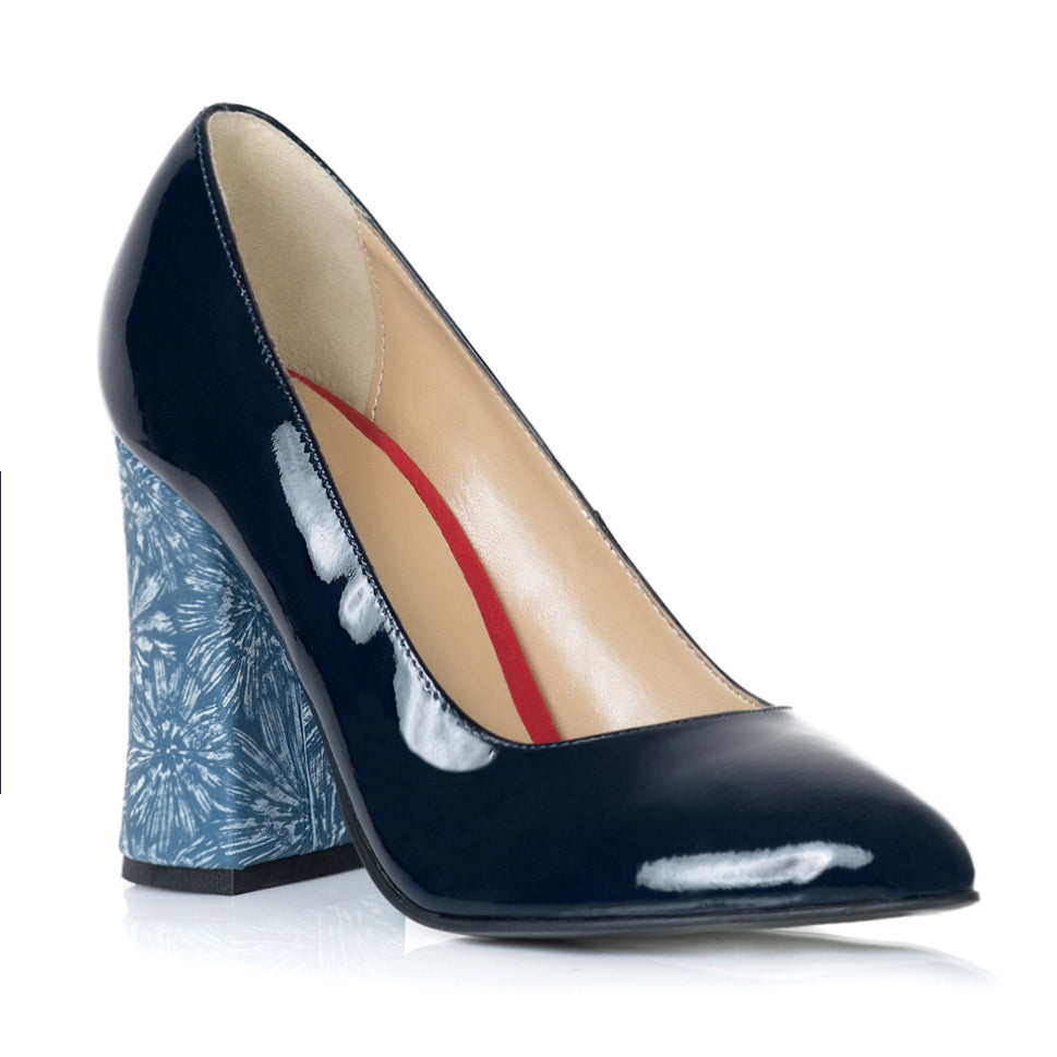 Pantofi Piele Naturala Toc Evazat Chic T1 - orice culoare