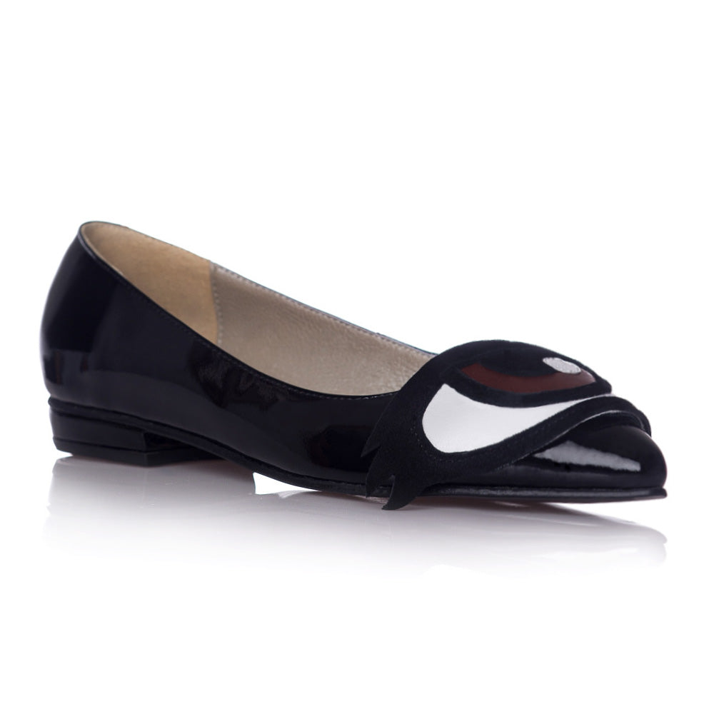Balerini Piele Lacuita Negru Gato - orice culoare