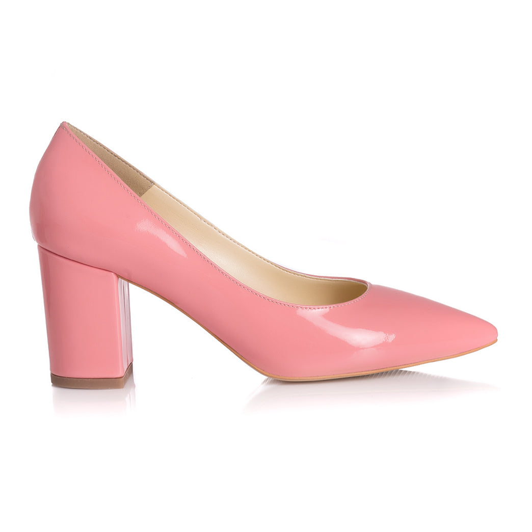 Pantofi Piele Lacuita  Roz Pal L38 - orice culoare