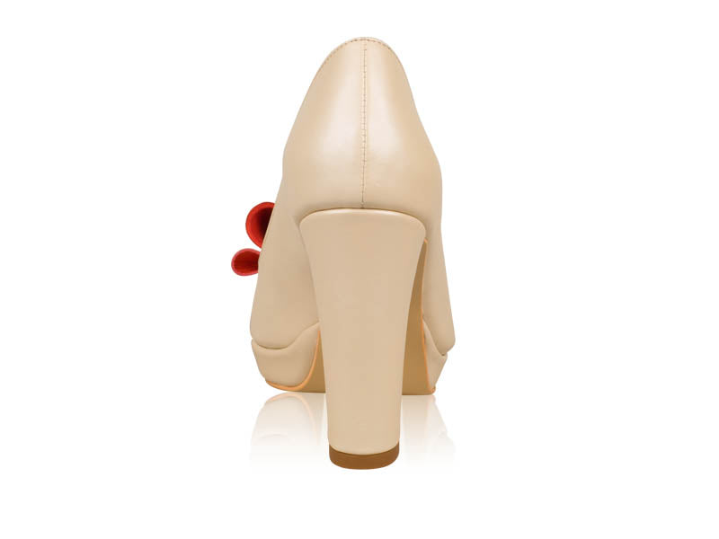 Pantofi mireasa N13 cu fundita rosie - orice culoare