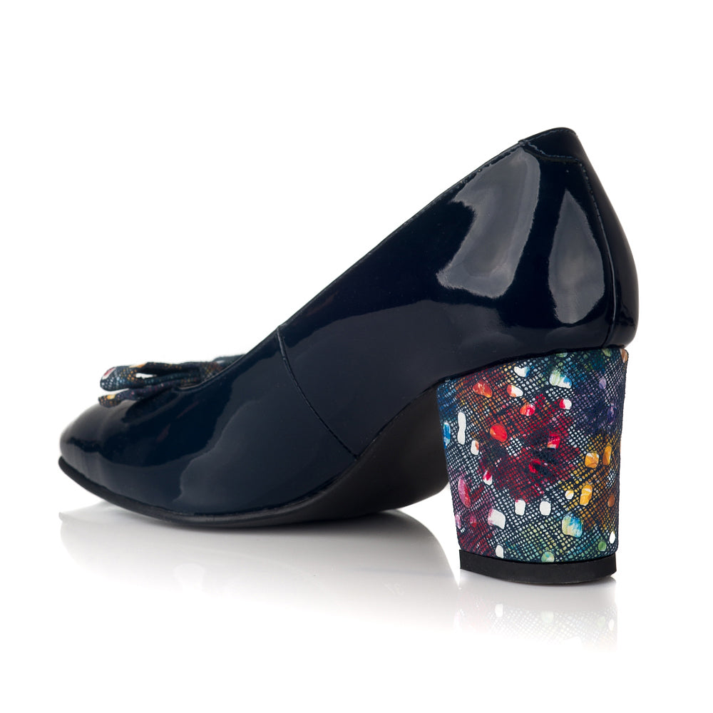 Pantofi Piele Comod Bleumarin/Multicolor V41 - orice culoare