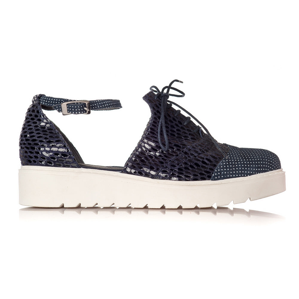 Pantofi piele Bleumarin Oxford Decupat V21 - orice culoare