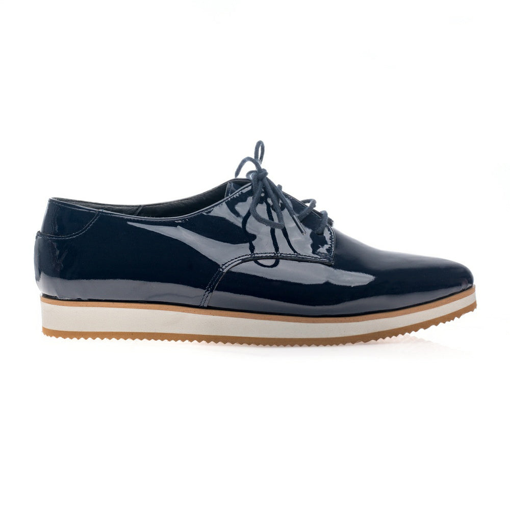 Pantofi piele Oxford Varf ascutit Bleumarin V4 - orice culoare