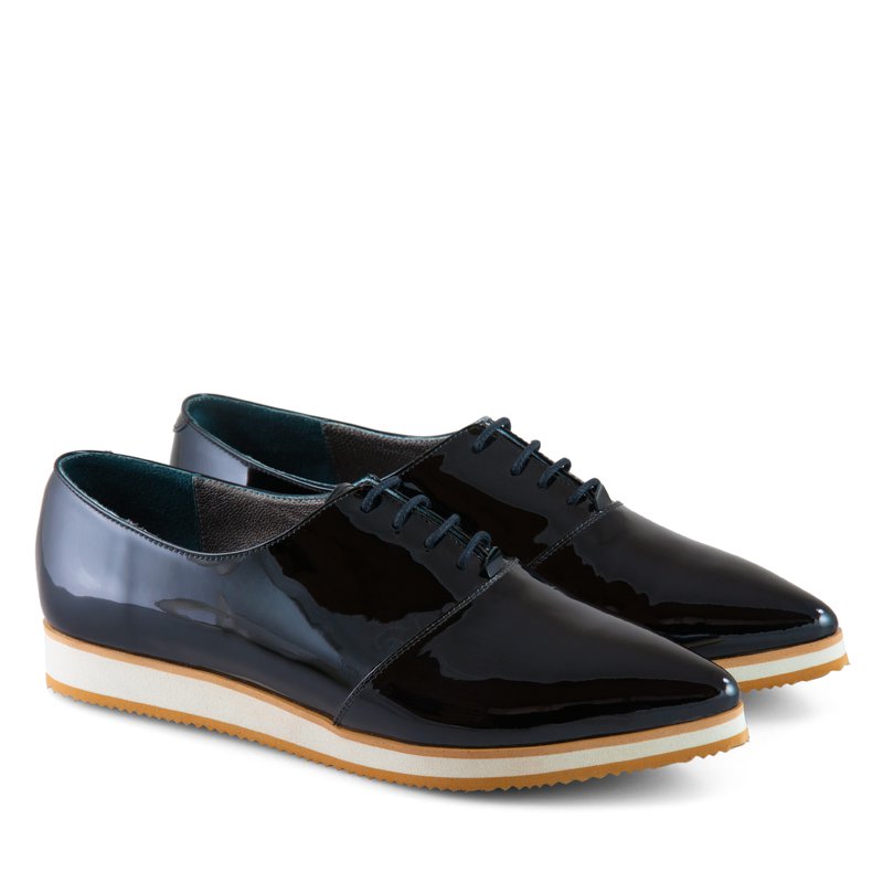 Pantofi Oxford Lac Negru D2 - orice culoare