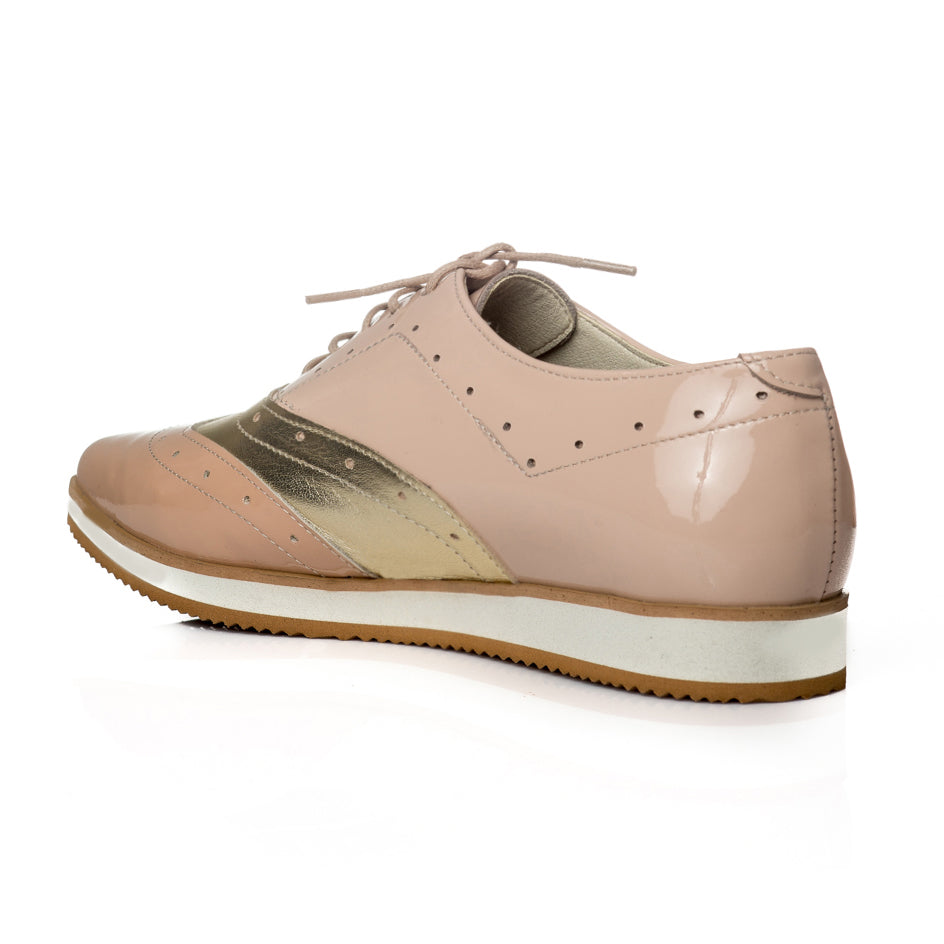 Pantofi piele Oxford Varf ascutit Nude V3  - orice culoare