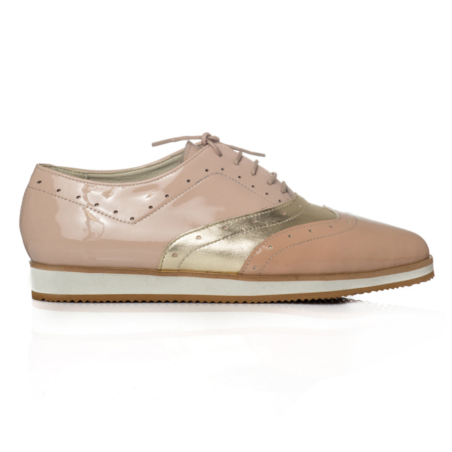 Pantofi piele Oxford Varf ascutit Nude V3  - orice culoare