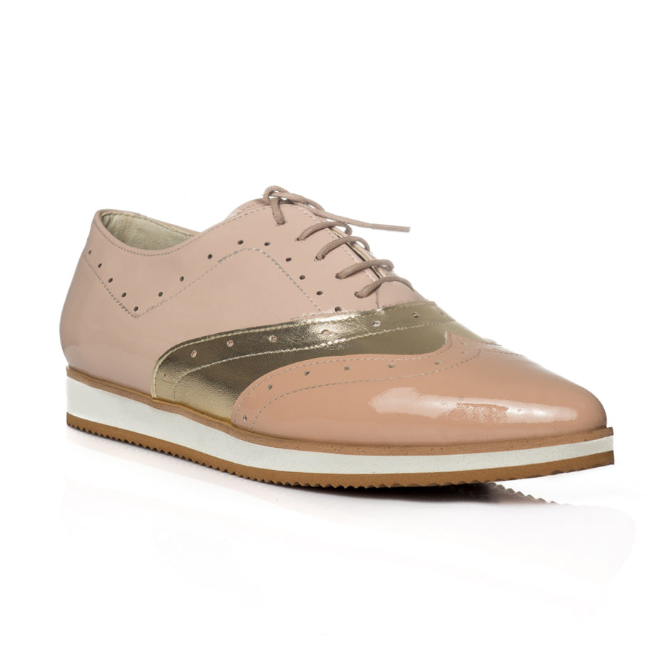 Pantofi piele Oxford Varf ascutit Nude V3  - orice culoare