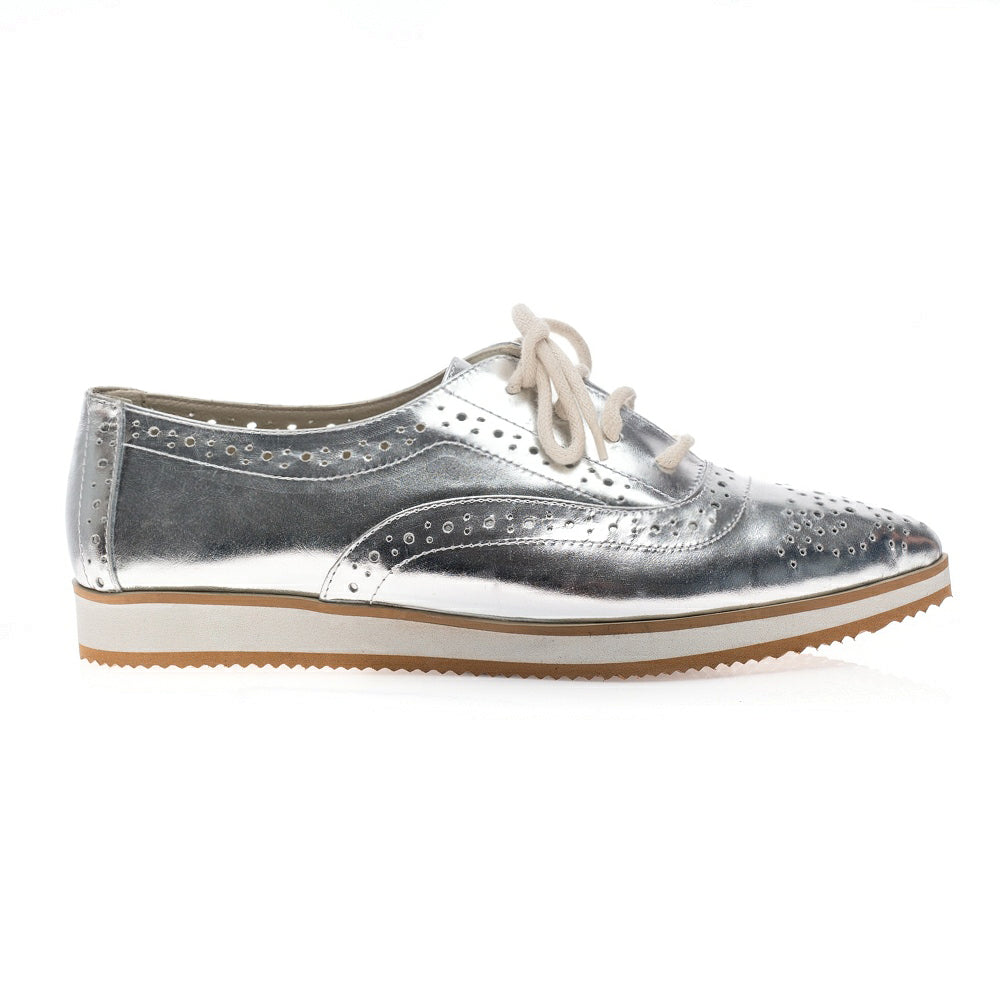 Pantofi piele Oxford Varf ascutit Argintiu V2  - orice culoare