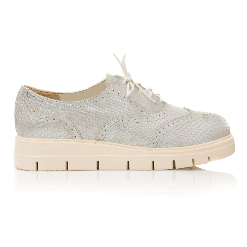 Pantofi Piele Snake Argintiu Talpa Joasa E5  - orice culoare