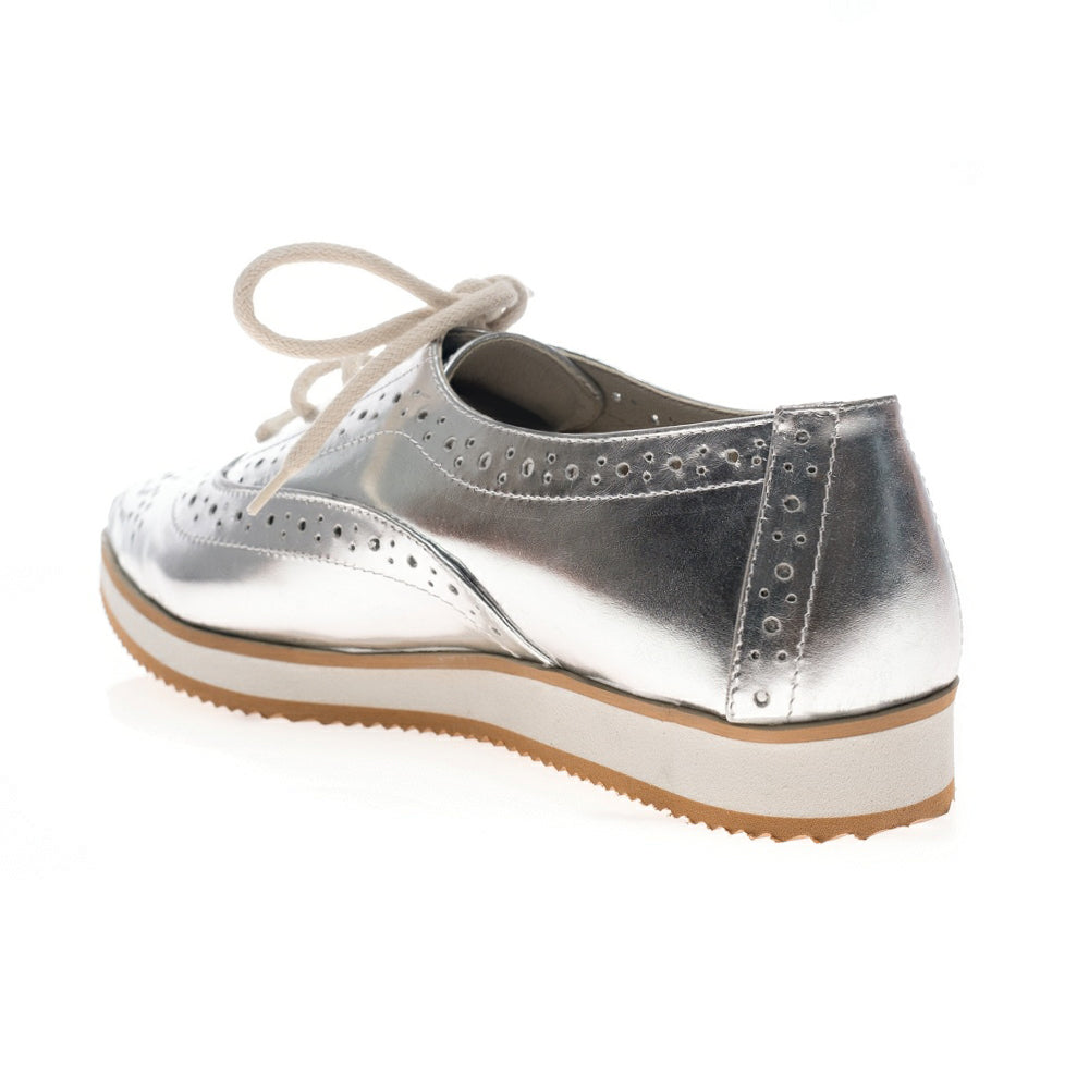Pantofi piele Oxford Varf ascutit Argintiu V2  - orice culoare