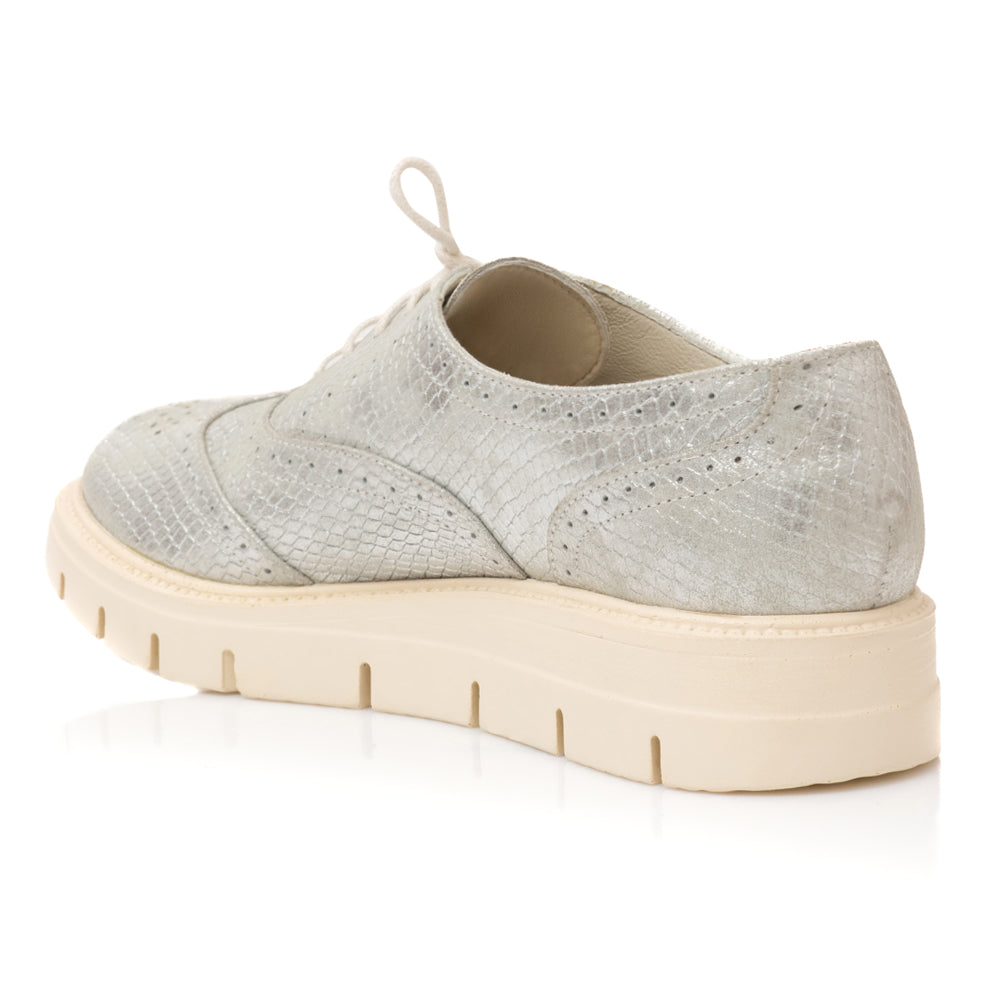 Pantofi Piele Snake Argintiu Talpa Joasa E5  - orice culoare