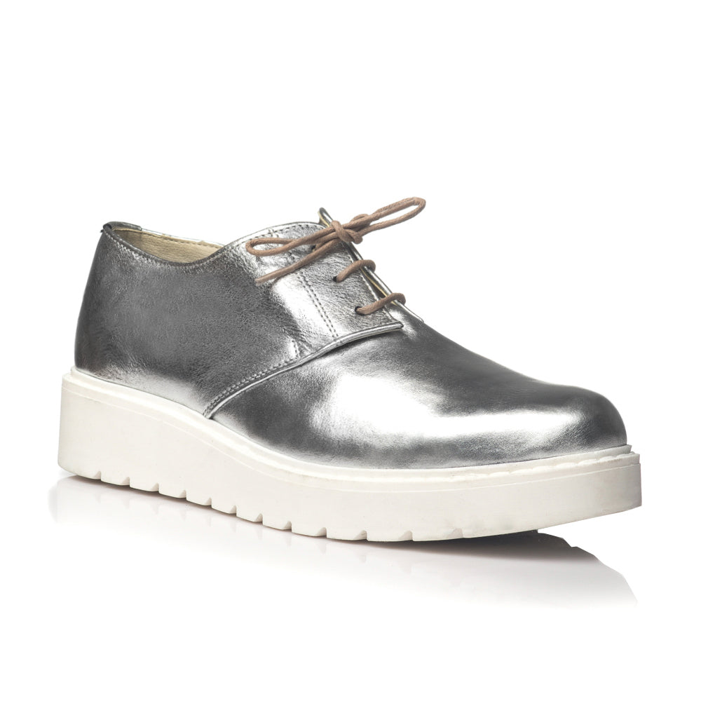 Pantofi piele argintiu Oxford V14 - orice culoare