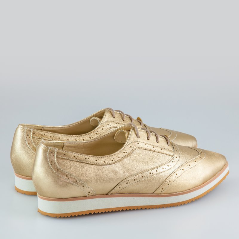 Pantofi Oxford Piele Auriu Combi D1 - orice culoare
