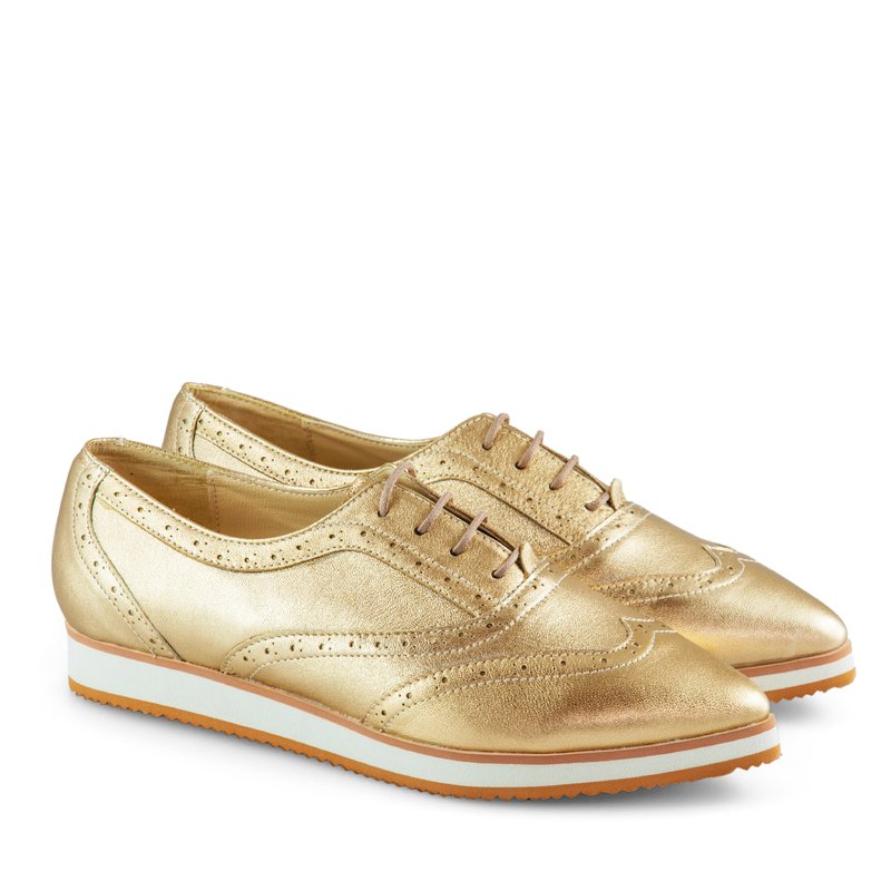 Pantofi Oxford Piele Auriu Combi D1 - orice culoare
