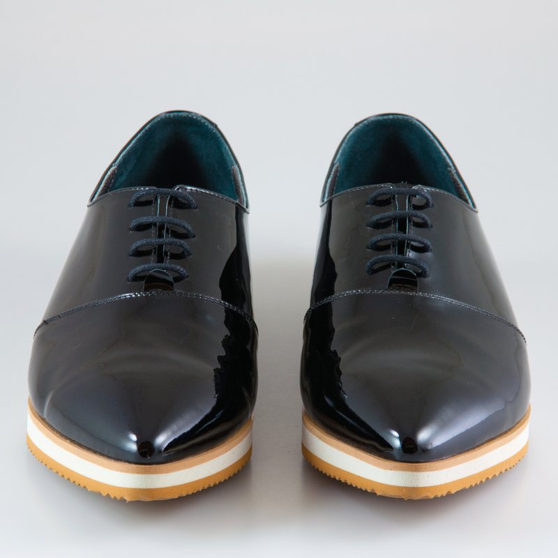 Pantofi Oxford Lac Negru D2 - orice culoare