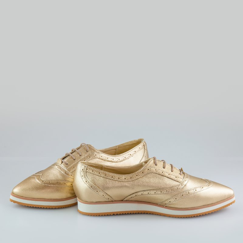 Pantofi Oxford Piele Auriu Combi D1 - orice culoare