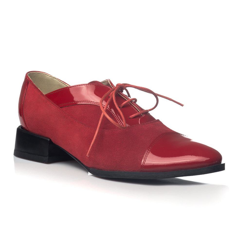 Pantofi Oxford Office piele rosu V19 - orice culoare