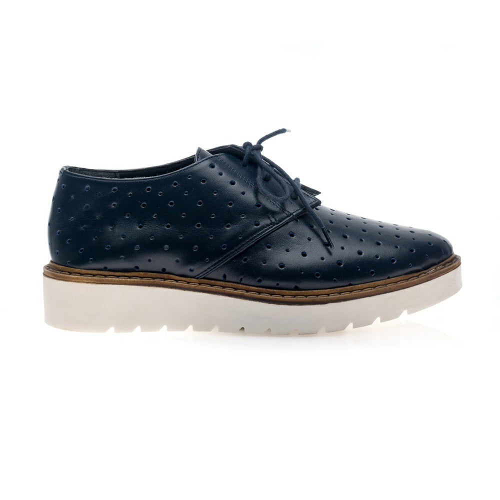 Pantofi piele perforata negru Oxford V6 - orice culoare