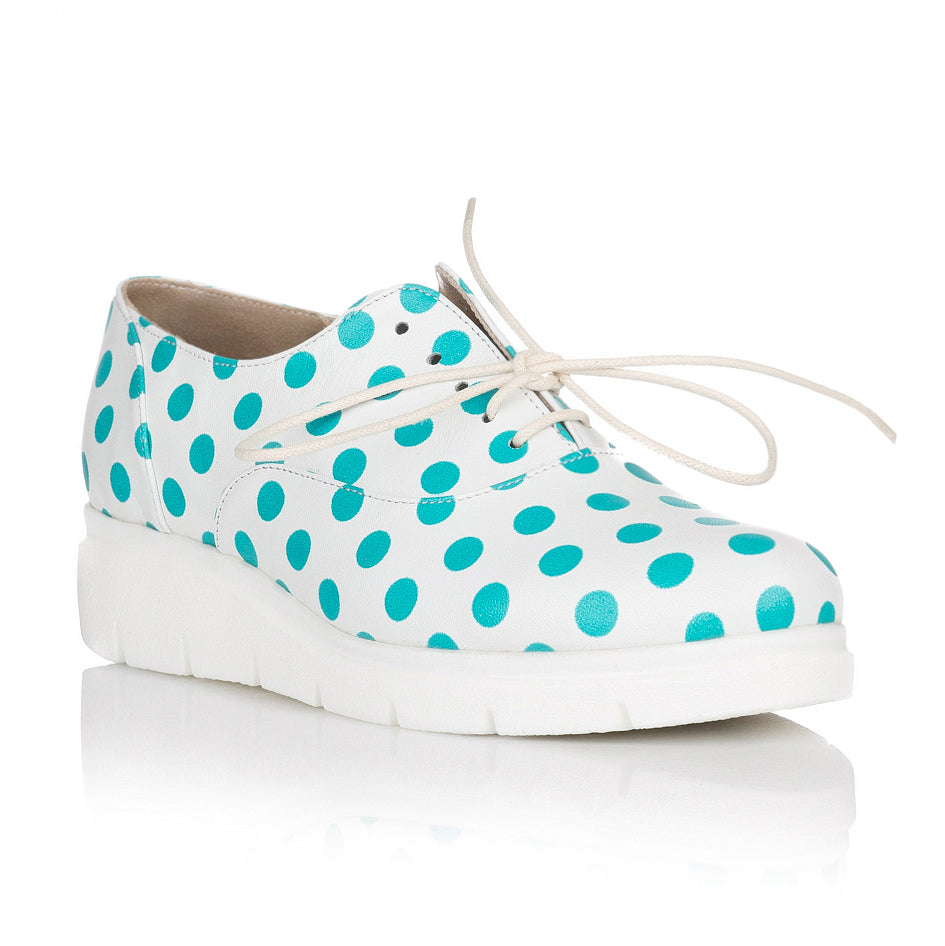 Pantofi Piele Buline Turcoaz Oxford C14 - orice culoare