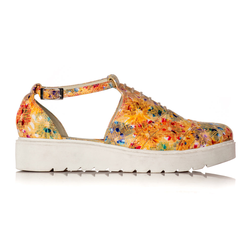 Pantofi piele Flower Oxford Decupat V21 - orice culoare