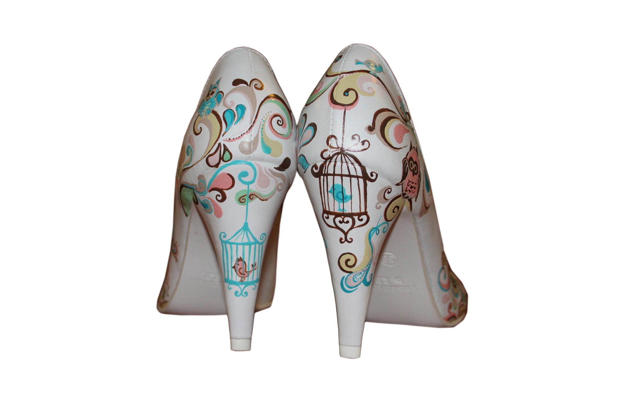 Pantofi pictati manual Birdcage - orice culoare