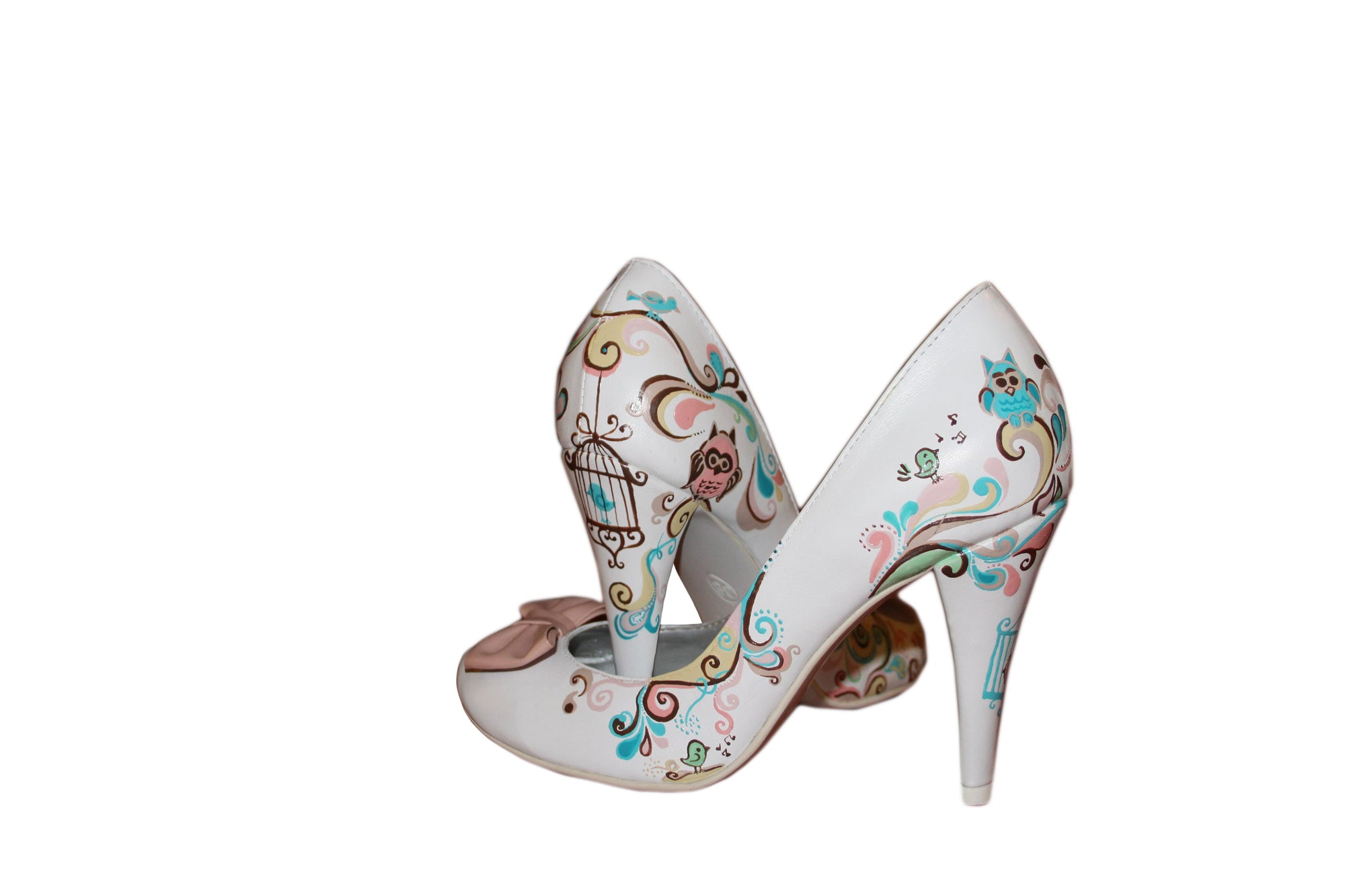 Pantofi pictati manual Birdcage - orice culoare