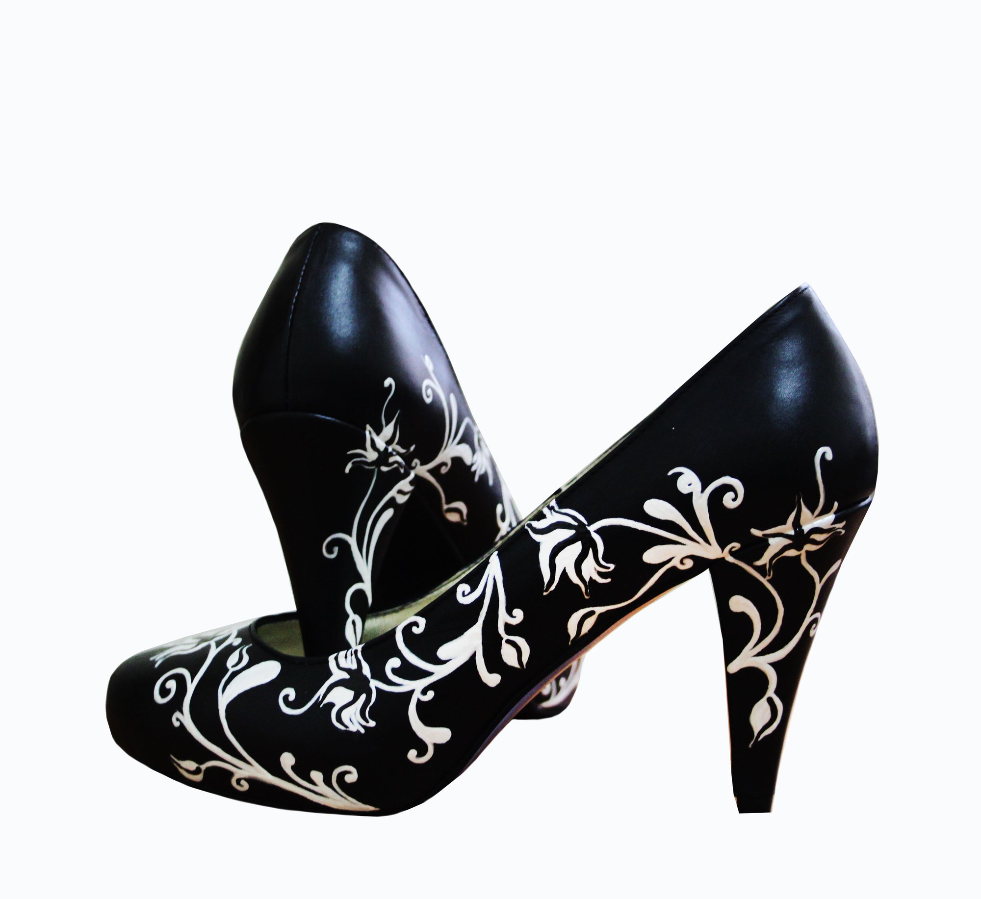 Pantofi pictati manual Black and White - orice culoare