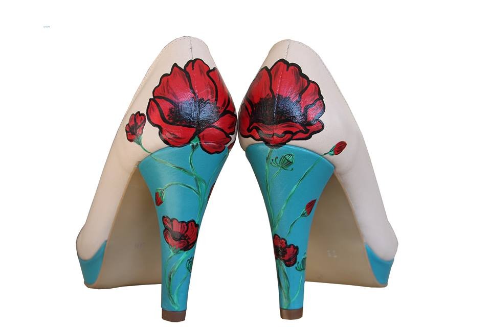 Pantofi pictati manual Blue Heels - orice culoare