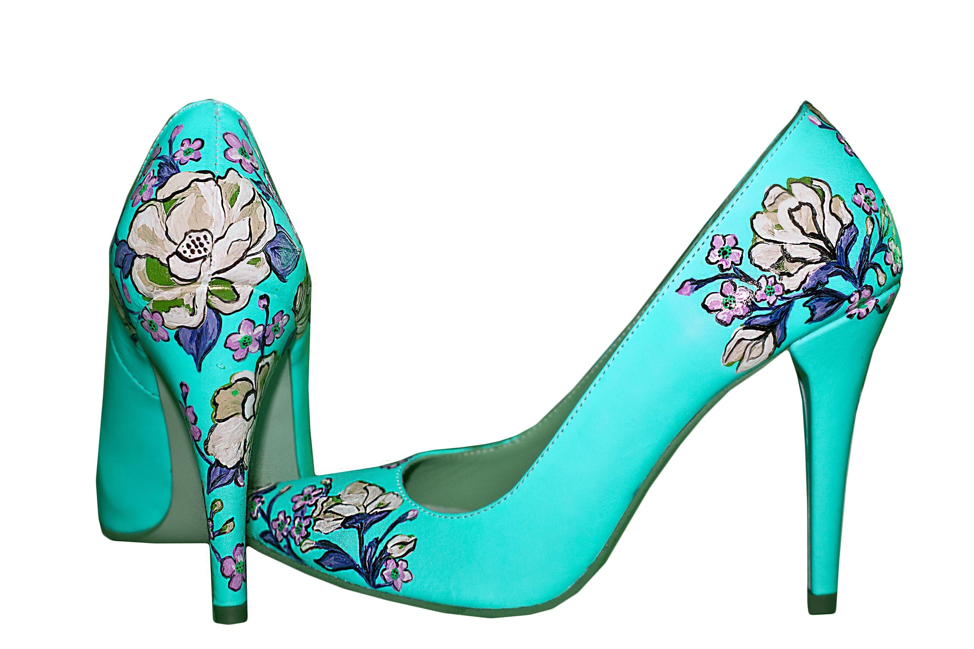 Pantofi pictati manual Flowers - orice culoare