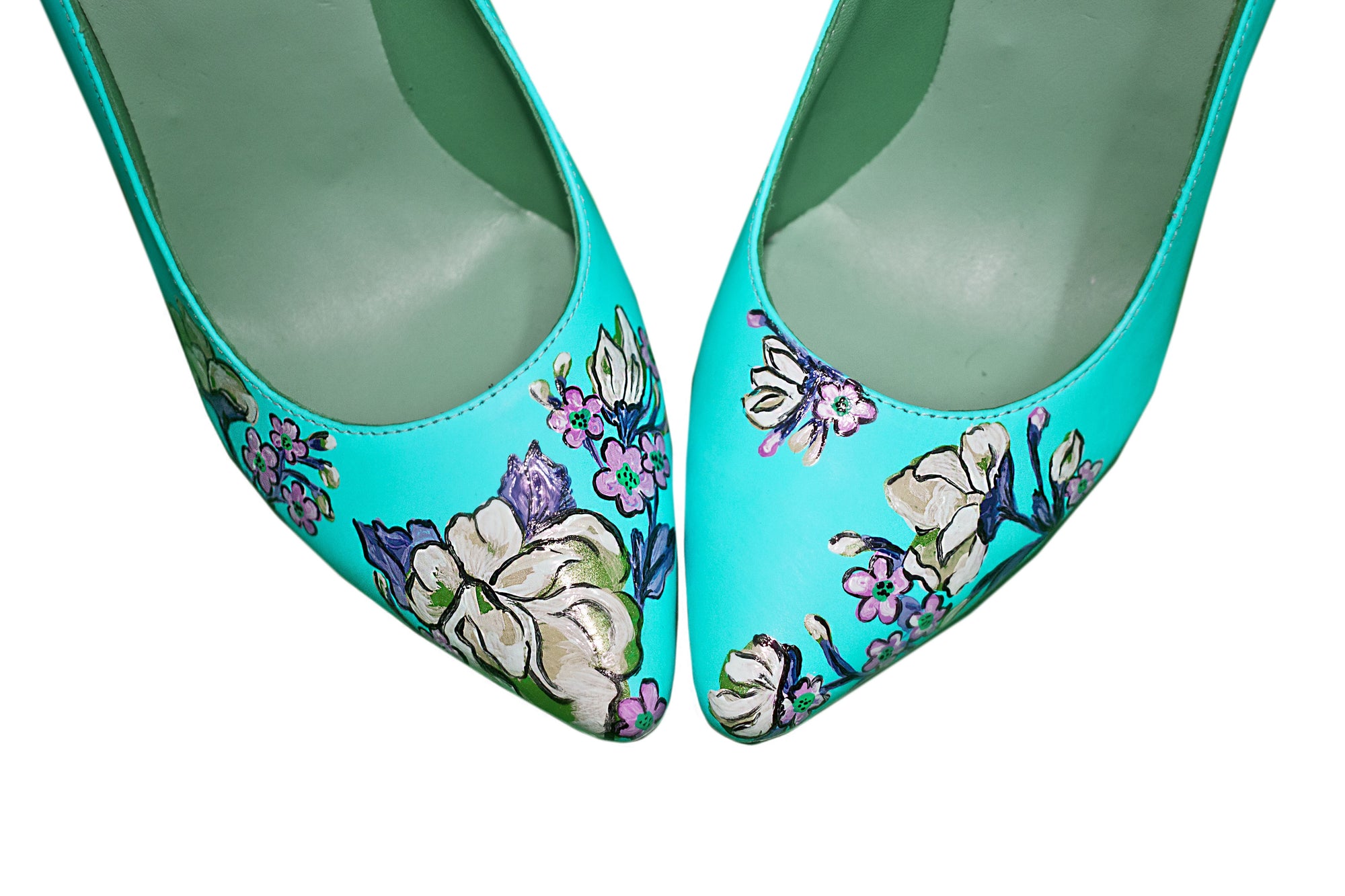 Pantofi pictati manual Flowers - orice culoare