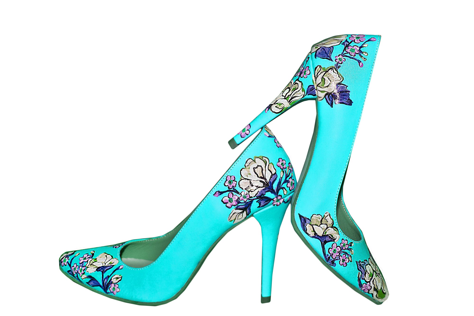 Pantofi pictati manual Flowers - orice culoare