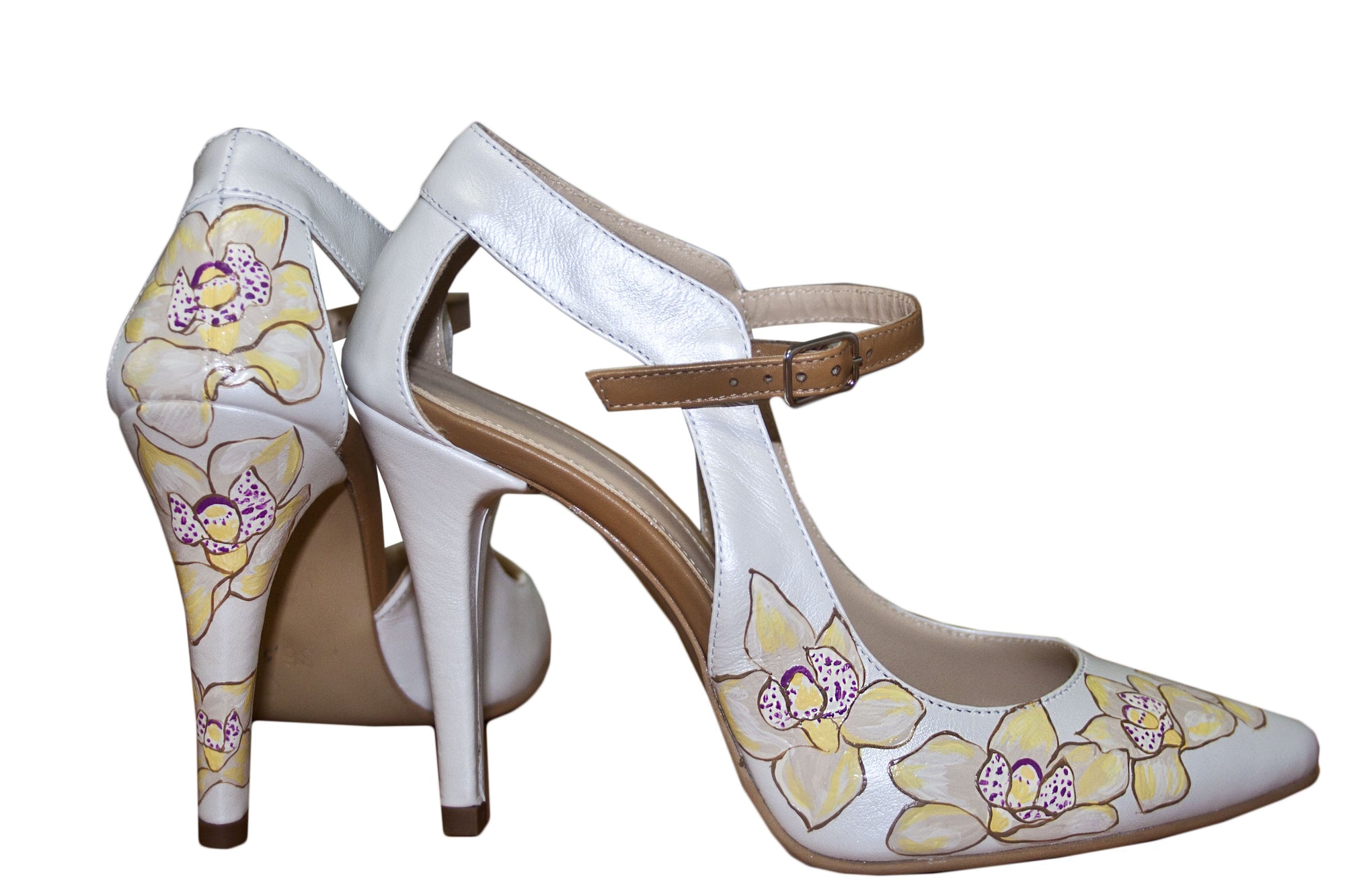 Pantofi pictati manual Happy Yellow Flowers - orice culoare