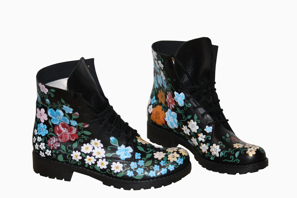Ghete Piele Naturala Pictate  P109 - orice culoare