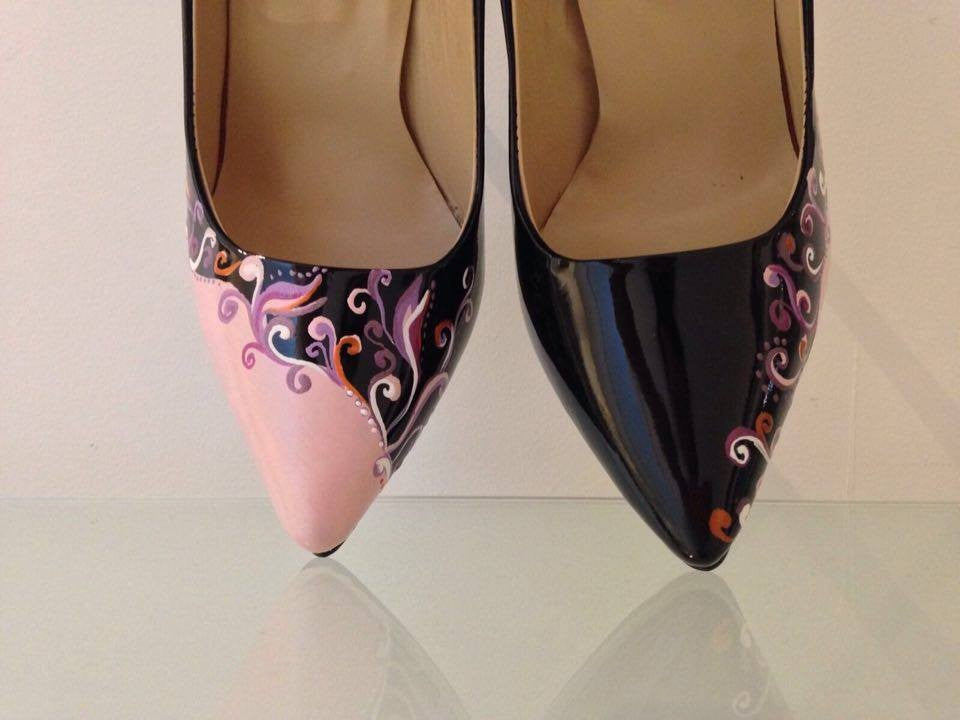 Pantofi Pictati Manual Butterfly Negru/Nude - orice culoare