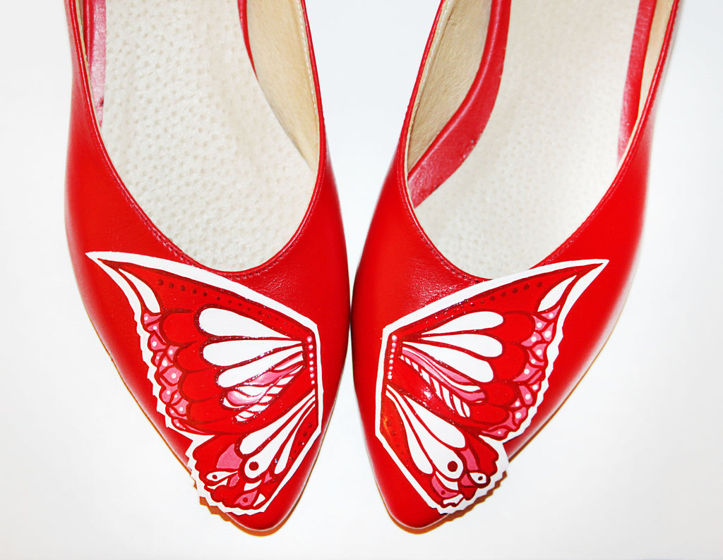 Pantofi Pictati Manual Red Butterfly - Orice culoare