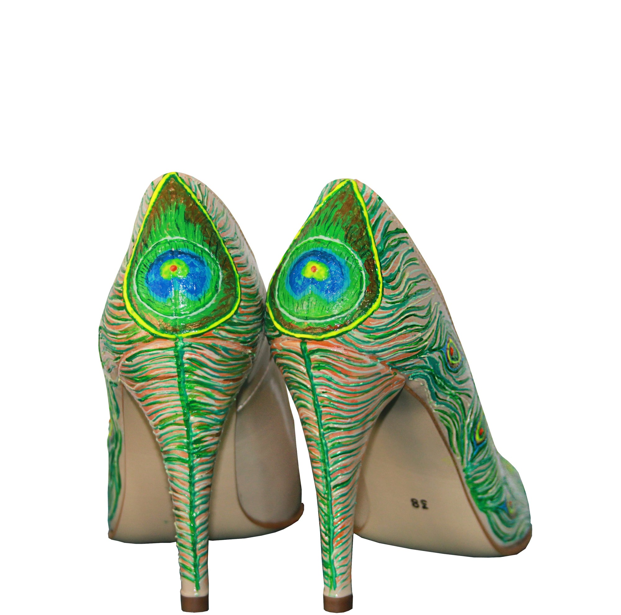 Pantofi pictati manual Paun - orice culoare