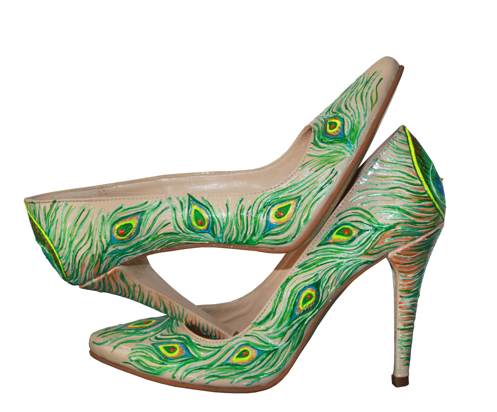 Pantofi pictati manual Paun - orice culoare