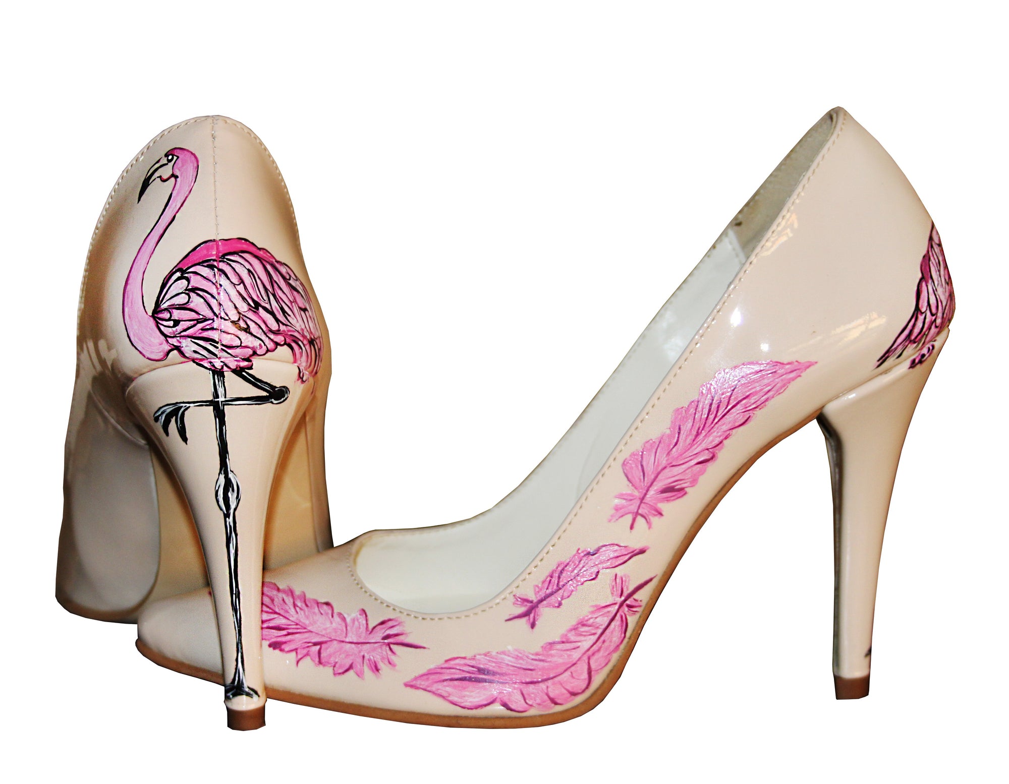 Pantofi pictati manual Pink Leaf - orice culoare