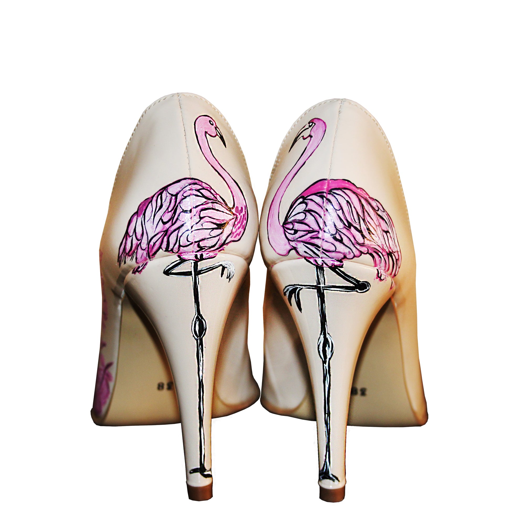 Pantofi pictati manual Pink Leaf - orice culoare