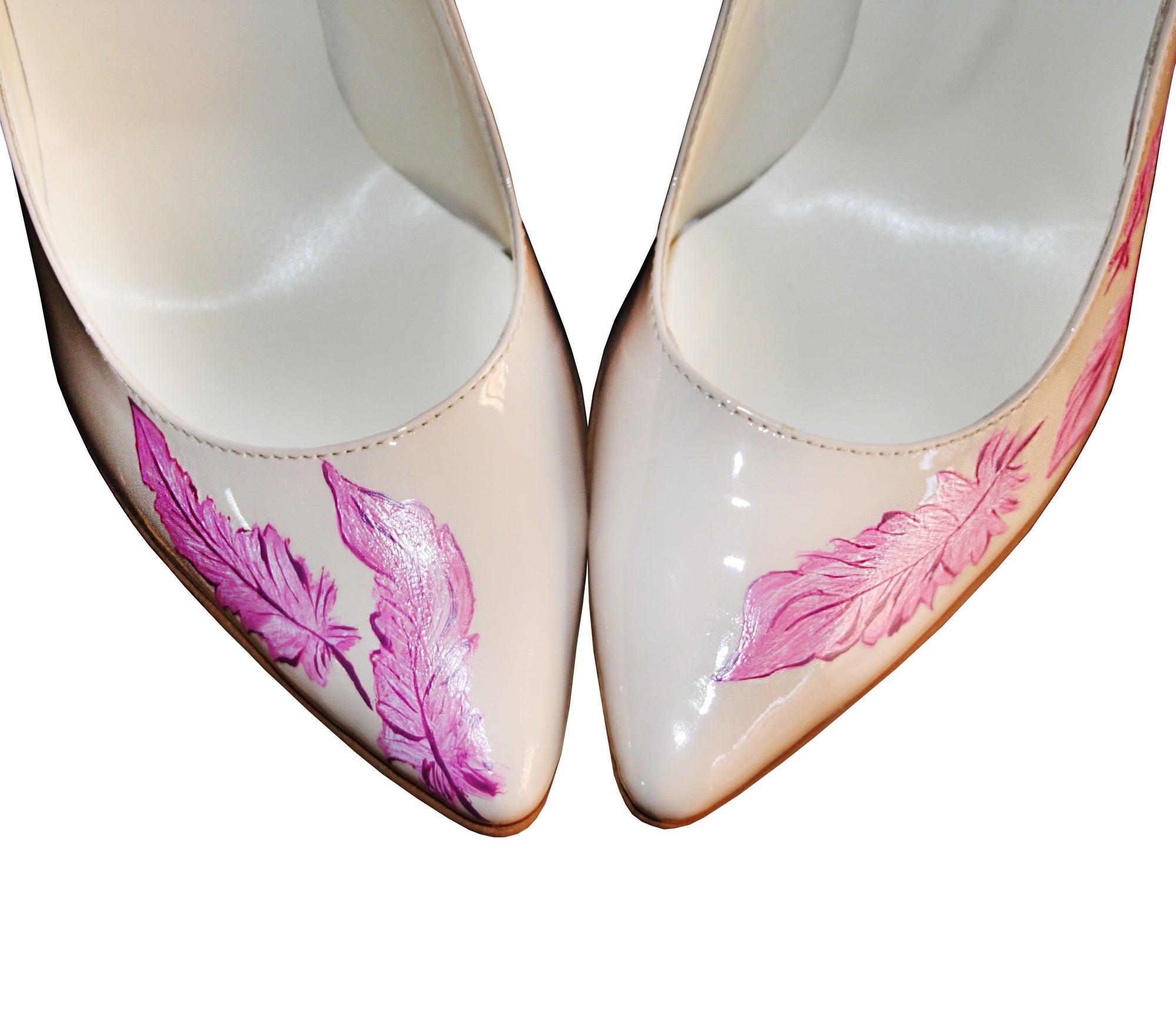 Pantofi pictati manual Pink Leaf - orice culoare